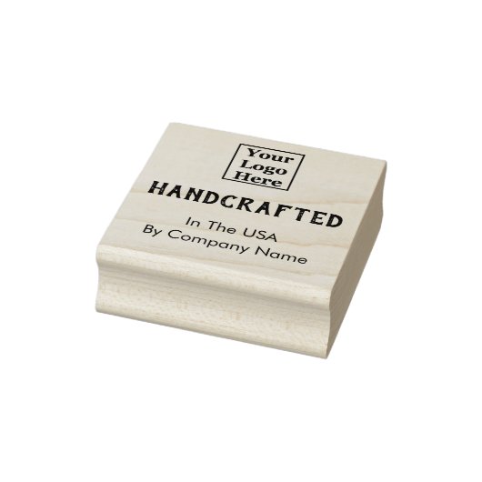 Handgemaakt in de VS op Uw Logo Hier Rubberstempel (Stempel)