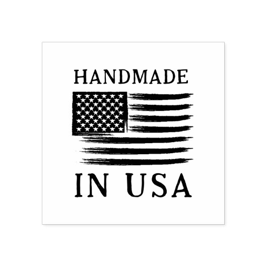 Handgemaakt in de VS Rugged American Square Rubberstempel (Afrduk)