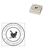 Handgemaakt in - Hart Breien of Garen Craft Rubberstempel (Gestempeld)