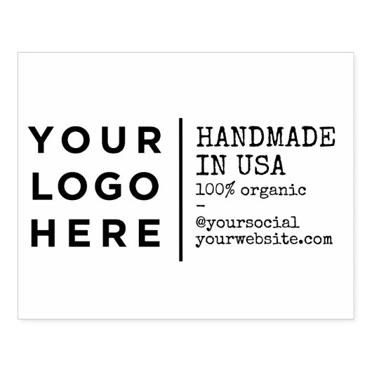 Handgemaakt in Usa Organic Your Business Logo Cust Rubberstempel (Afrduk)