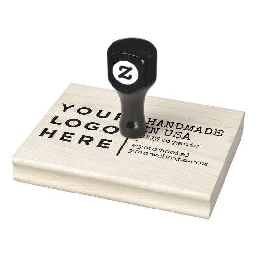 Handgemaakt in Usa Organic Your Business Logo Cust Rubberstempel (Stempel)