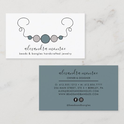 Handgemaakt juwelen Logo | Joodse designbedrijven Visitekaartje (Voorkant / Achterkant)