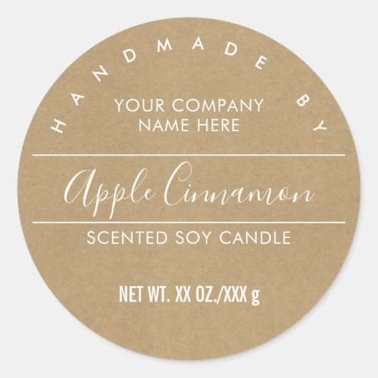 Handgemaakt kaarsenpapier voor kaartenpapier ronde sticker (Voorkant)