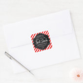 handgemaakt kerstvoetenetiket vierkante sticker (Envelop)