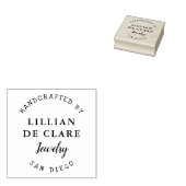 Handgemaakt, kleine bedrijfsnaam, locatie rubberstempel (Gestempeld)