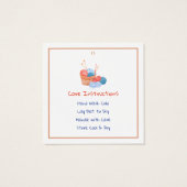 Handgemaakt Knit Care Label & Hang Label Vierkante Visitekaartjes (Achterkant)