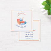 Handgemaakt Knit Care Label & Hang Label Vierkante Visitekaartjes (Bureau)