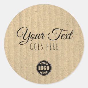 Handgemaakt Kraft Paper Eenvoudig Trendy Simple Ronde Sticker