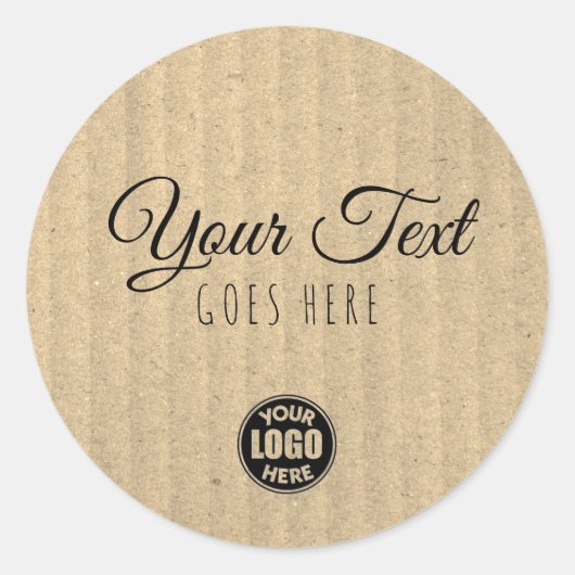 Handgemaakt Kraft Paper  Eenvoudig Trendy Simple Ronde Sticker (Voorkant)