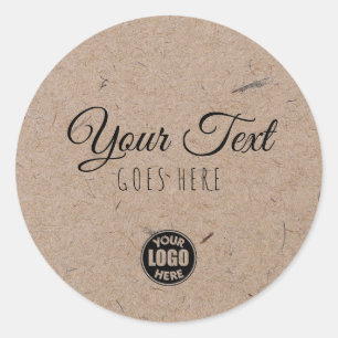 Handgemaakt Kraft Paper Eenvoudig Trendy Simple Ronde Sticker