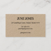 Handgemaakt lettertype Wonky Chic Custom Whimsical Visitekaartje (Achterkant)