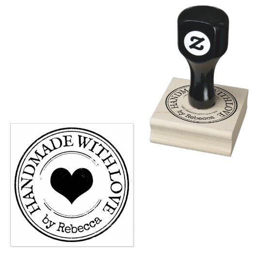 Handgemaakt liefdeshart rubberstempel (Gestempeld)