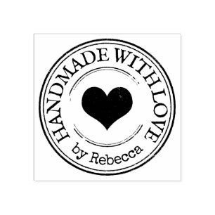 Handgemaakt liefdeshart rubberstempel