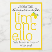 Handgemaakt Limoncello flesetiket | Voedselcontainer Etiket (Enkel label)