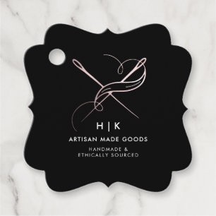 Handgemaakt Logo Roze Gouden Product Hang Tag Bedankjes Labels