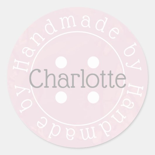 Handgemaakt met behulp van een naaiknopsticker ronde sticker (Voorkant)