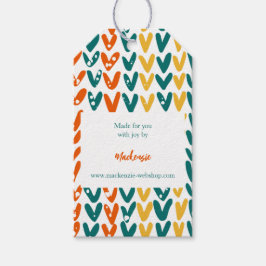 Handgemaakt met breiwol voor garens cadeaulabel