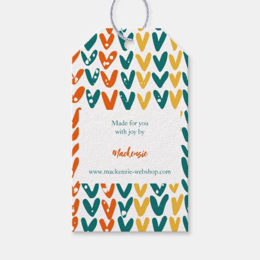 Handgemaakt met breiwol voor garens cadeaulabel (Voorkant)