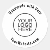 Handgemaakt met Care Custom Logo Ronde Sticker (Voorkant)