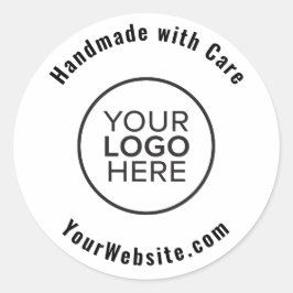Handgemaakt met Care Custom Logo Ronde Sticker