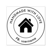 Handgemaakt met de aangepaste Logo Love Zelfinktende Stempel (Design)