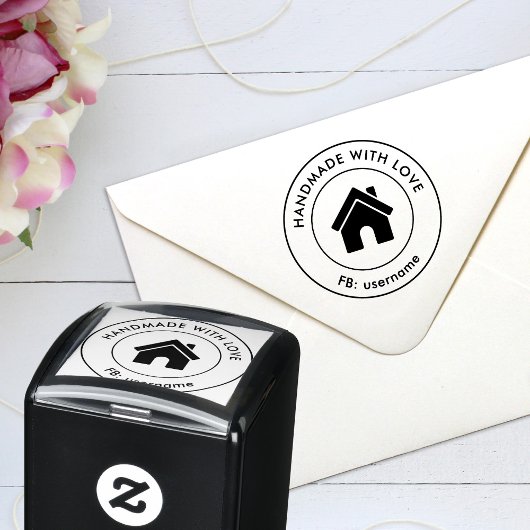 Handgemaakt met de aangepaste Logo Love Zelfinktende Stempel