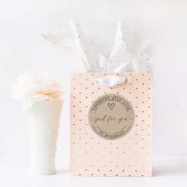 Handgemaakt met de elegante scriptkraft van Love Ronde Sticker