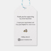 Handgemaakt met de liefdesgouden naaignaald cadeaulabel (Achterkant)