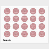 Handgemaakt met de liefdesnaam van het  roze scrip ronde sticker (Vel)