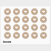 Handgemaakt met de look love Kraft paper Ronde Sticker (Vel)