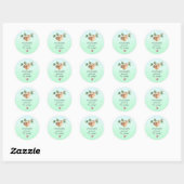 Handgemaakt met de Love Cute Sloth die onderstebov Ronde Sticker (Vel)