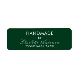 Handgemaakt met de naam emerald green white etiket