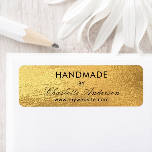 Handgemaakt met de naam goud metallic etiket (Insitu)