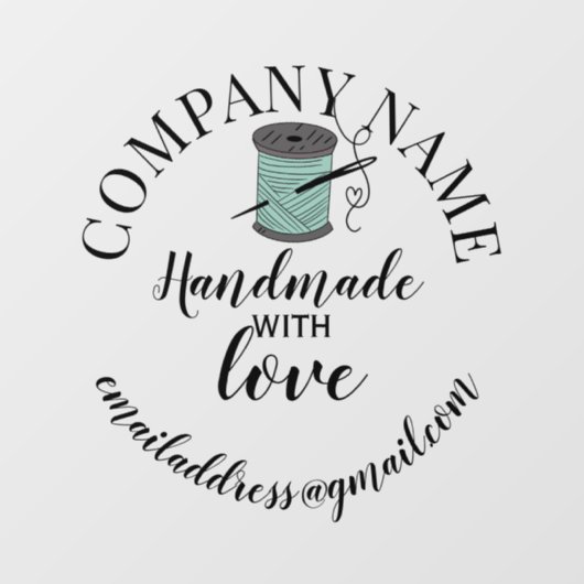 Handgemaakt met de naam naaigarsenaal van het lief raamsticker (Vel)