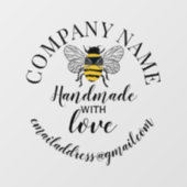 Handgemaakt met de naam van het liefdesbedrijf: kl raamsticker (Vel)