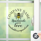 Handgemaakt met de naam van het liefdesbedrijf: kl raamsticker (Huis)