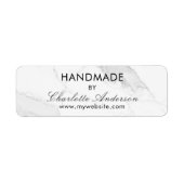 Handgemaakt met de naam witte marmer etiket (Voorkant)