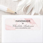 Handgemaakt met de naam zwarte roze marmer etiket (Insitu)