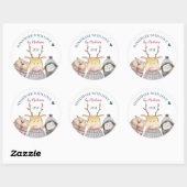 Handgemaakt met de winter van de liefdesdieren ronde sticker (Vel)