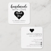 Handgemaakt met een eenvoudig wit, zwart, liefhebb vierkante visitekaartje (Voorkant / Achterkant)