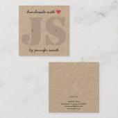 Handgemaakt met een hartritmekaart voor studenten vierkante visitekaartje (Voorkant / Achterkant)