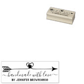 Handgemaakt met een liefdespijl rubberstempel (Gestempeld)