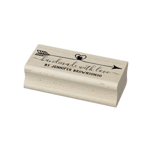 Handgemaakt met een liefdespijl rubberstempel (Stempel)