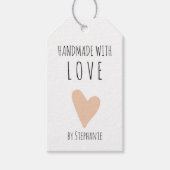 Handgemaakt met een liefdesprofiel voor elk basiss cadeaulabel (Voorkant)