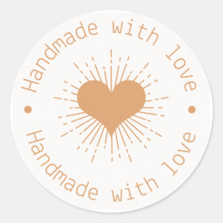 Handgemaakt met een liefdessticker ronde sticker