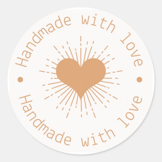 Handgemaakt met een liefdessticker ronde sticker (Voorkant)