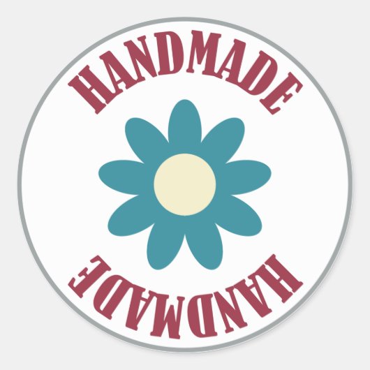 Handgemaakt met een ventilator ronde sticker (Voorkant)