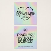 Handgemaakt met handgemaakt liefdesvak bedankt vierkante visitekaartjes (Voorkant /achterkant)