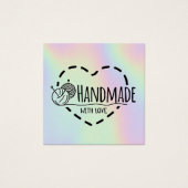 Handgemaakt met handgemaakt liefdesvak bedankt vierkante visitekaartjes (Voorkant)