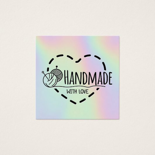 Handgemaakt met handgemaakt liefdesvak bedankt vierkante visitekaartjes (Voorkant)